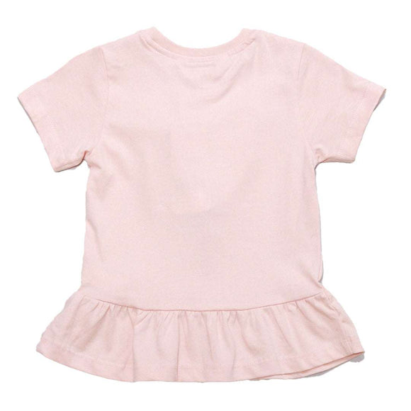 Applique Peplum Jersey Top With Aop Legging Orange Nawao.com