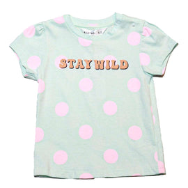 Aqua Polka Dot T Shirt Nawao.com