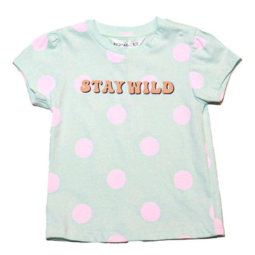 Aqua Polka Dot T Shirt Nawao.com