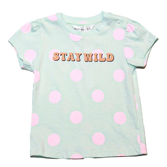 Aqua Polka Dot T Shirt Nawao.com