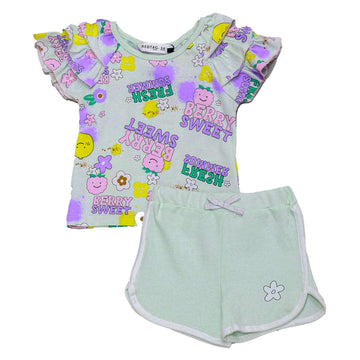 Aqua Tropical All Over Print Set Blue Nawao.com
