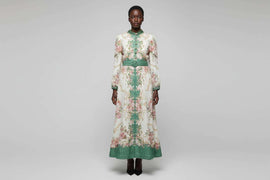 Assorted Belted Long Sleeve Dress Assorted Nawao.com