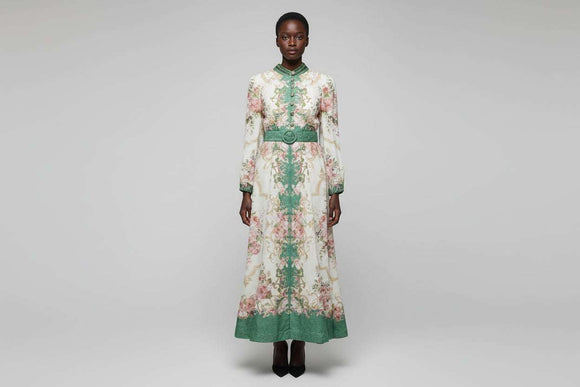 Assorted Belted Long Sleeve Dress Assorted Nawao.com