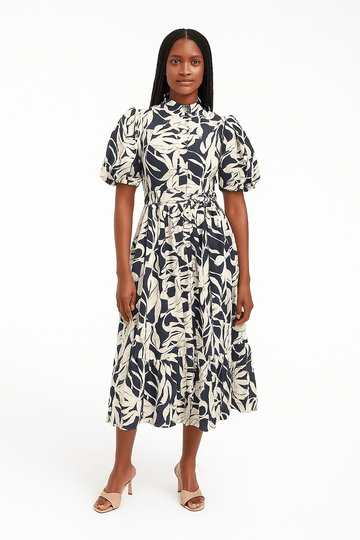 Assorted Belted Ruffle Dress Nawao.com