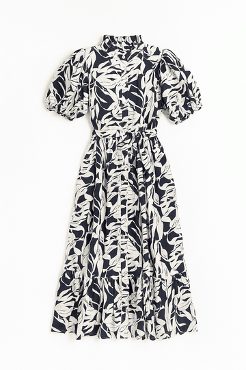 Assorted Belted Ruffle Dress Nawao.com