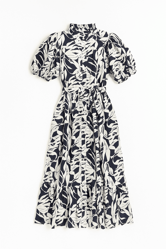 Assorted Belted Ruffle Dress Nawao.com