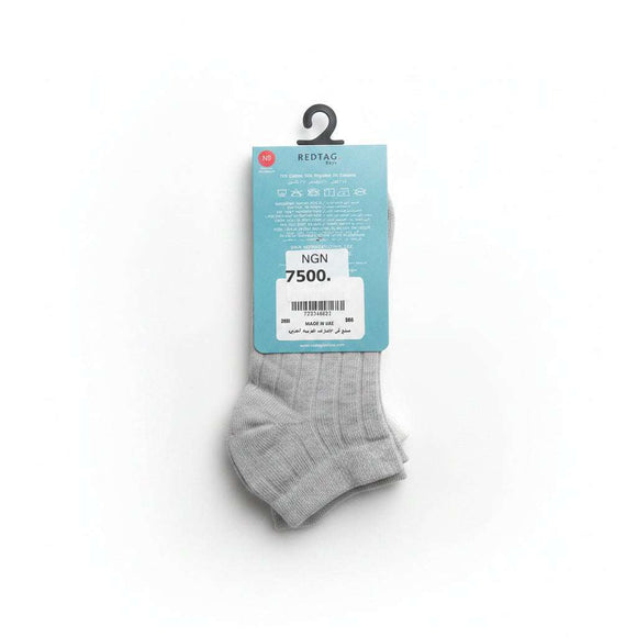 Assorted Pack Of 3 Ankle Length Ribbed Socks Navy Nawao.com