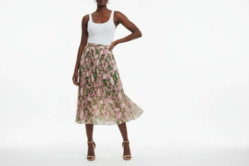 Assorted Pleated Assymetric Skirt Assorted Nawao.com