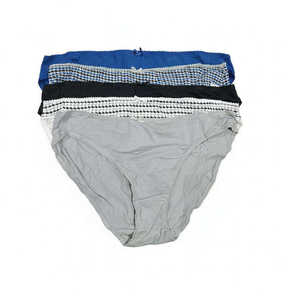 Assorted Print Plain Bikini Briefs  5 Pack Nawao.com