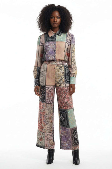 Assorted Printed Collared Blouse Nawao.com