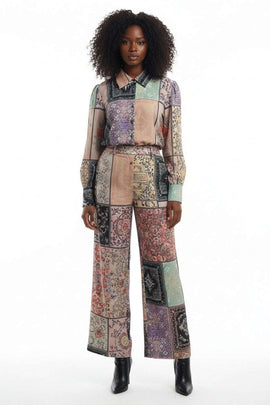 Assorted Printed Collared Blouse Nawao.com