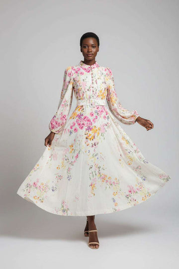 Assorted Printed Long Dress Nawao.com