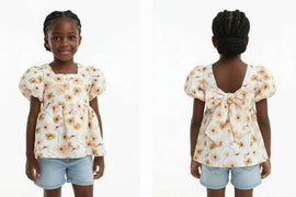 Assorted Textured Woven Jacquard Blouse With Bow At Back  Assorted Nawao.com