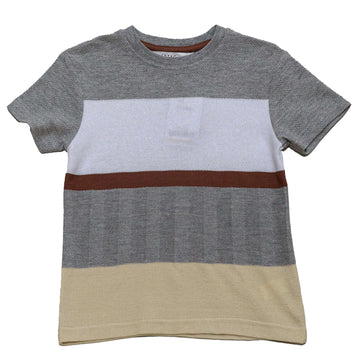 Asst Y D Striped Short Sleeve Jacquard T Shirt Assorted Nawao.com