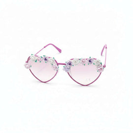 Aviator Floral Embellishment Sunglasses Nawao.com