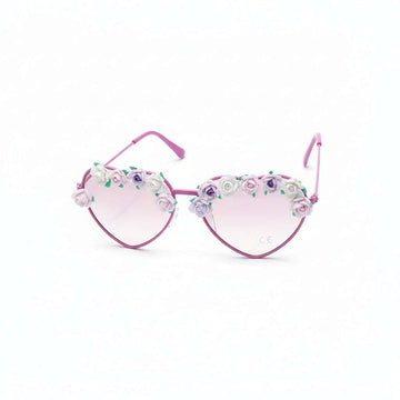 Aviator Floral Embellishment Sunglasses Nawao.com