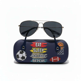 Aviator Sunglasses With Printed Case Nawao.com