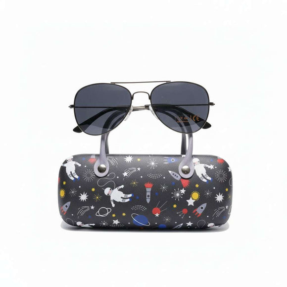 Aviator Sunglasses With Printed Case Nawao.com
