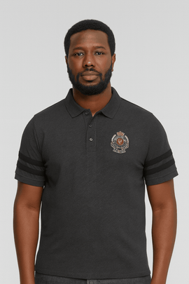 Badge Polo Shirt Charcoal Nawao.com