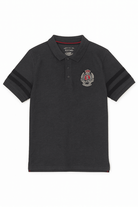 Badge Polo Shirt Charcoal Nawao.com