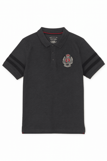Badge Polo Shirt Charcoal Nawao.com