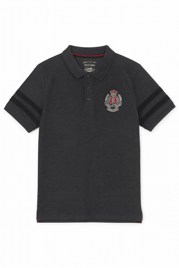 Badge Polo Shirt Charcoal Nawao.com