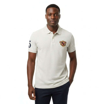 Badge Polo Shirt Mid Grey Small Nawao.com