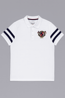 Badge Polo Shirt White Nawao.com
