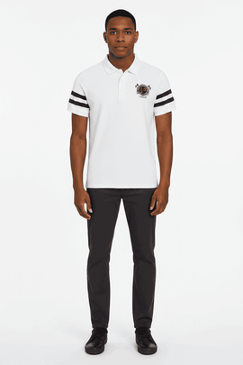 Badge Polo Shirt White Nawao.com