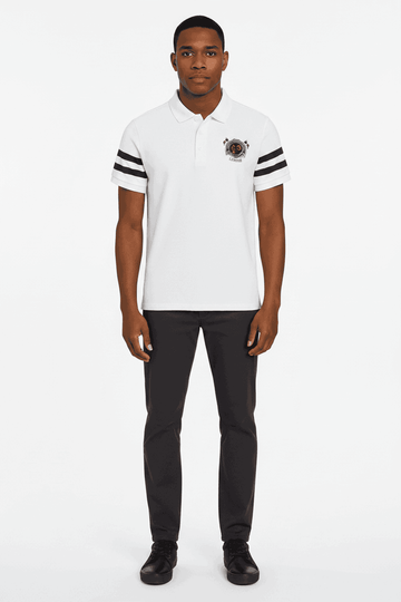 Badge Polo Shirt White Nawao.com
