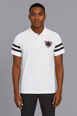 Badge Polo Shirt White Nawao.com