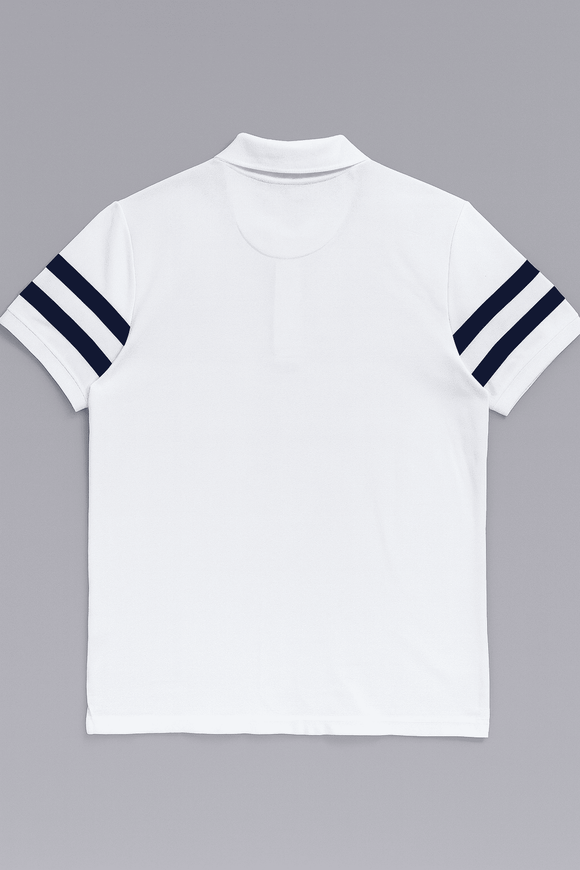 Badge Polo Shirt White Nawao.com