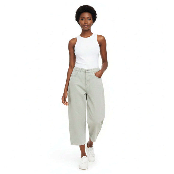 Baggy Balloon Jeans Pale Grey Nawao.com