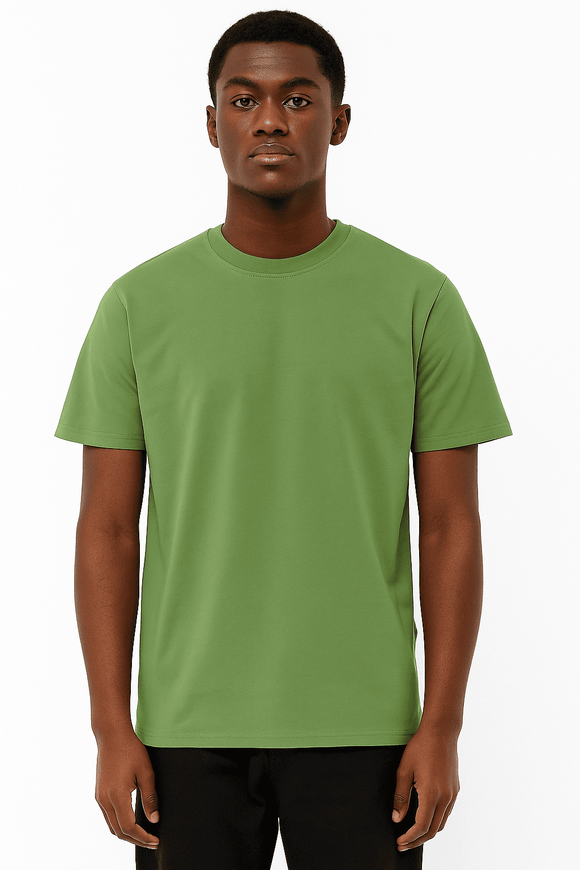 Basic Solid Crew Neck Tee Assorted Nawao.com
