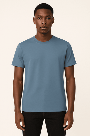 Basic Solid Crew Neck Tee Assorted Small Nawao.com