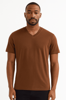 Basic Solid V Neck Tee Assorted Nawao.com