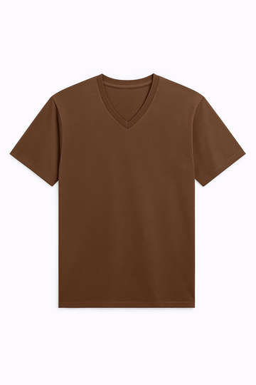 Basic Solid V Neck Tee Assorted Nawao.com