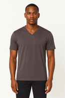 Basic Solid V Neck Tee Assorted Nawao.com