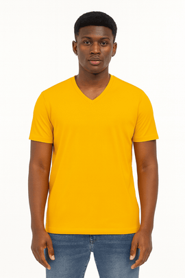 Basic Solid V Neck Tee Assorted Nawao.com