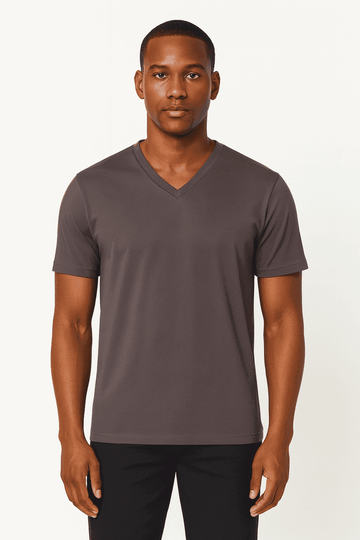 Basic Solid V Neck Tee Assorted Nawao.com