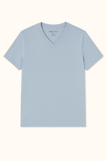 Basic Solid V Neck Tee Assorted Small Nawao.com