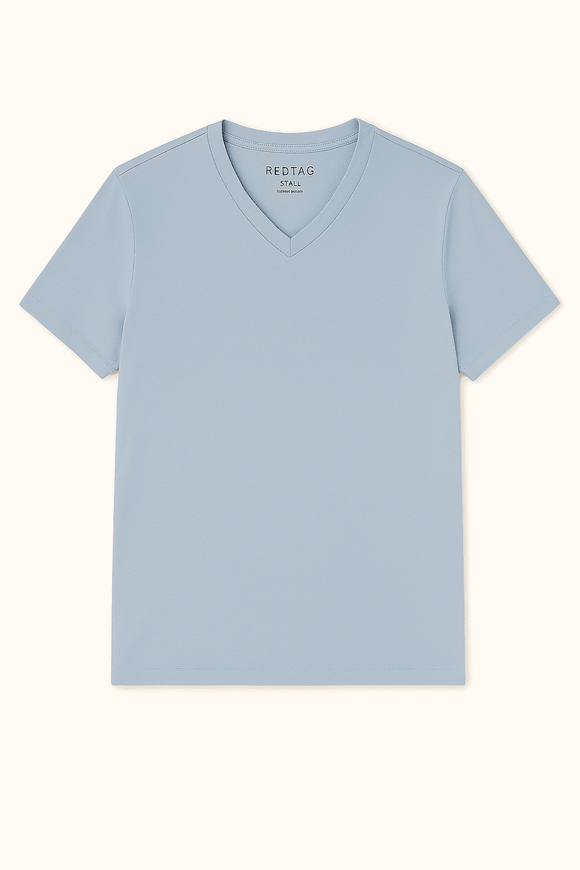 Basic Solid V Neck Tee Assorted Small Nawao.com