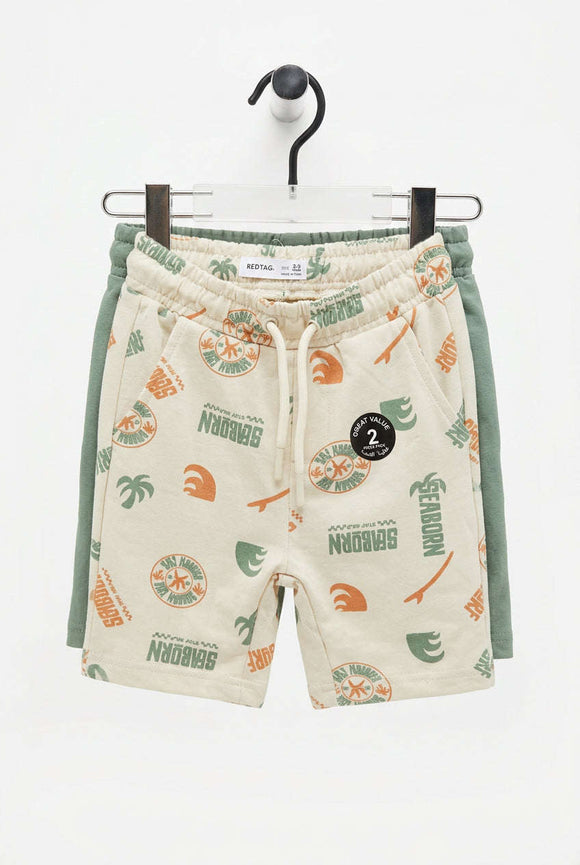 Beige 2 Pack Shorts Beige Nawao.com