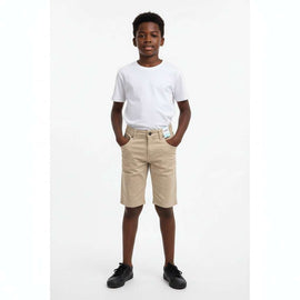 Beige 5 Pocket Denim Shorts Beige Nawao.com