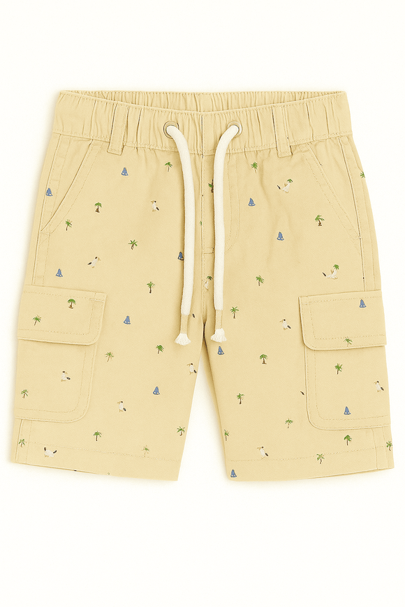 Beige And Olive Green 2Pc Pack Shorts Assorted Nawao.com