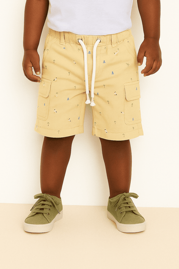 Beige And Olive Green 2Pc Pack Shorts Assorted Nawao.com