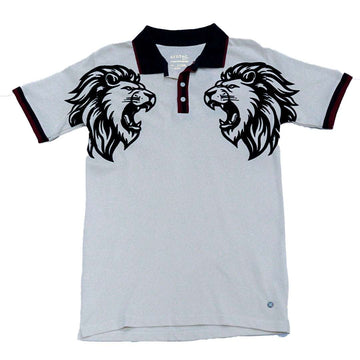 Beige Animal Flock Print Polo Beige Nawao.com