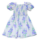 Beige Aop Smocking Dress Nawao.com