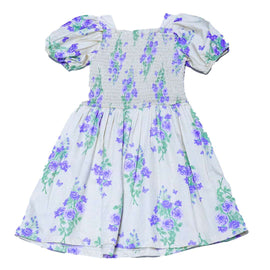 Beige Aop Smocking Dress Nawao.com