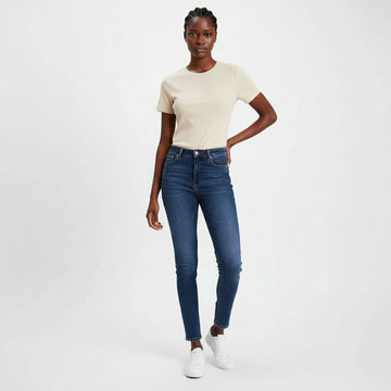 Beige Basic Rib Tshirt Nawao.com